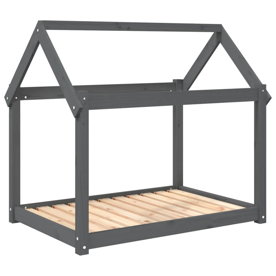 Hondenbed 101x70x90 cm massief grenenhout grijs 101 x 70 x 90 cm Grijs
