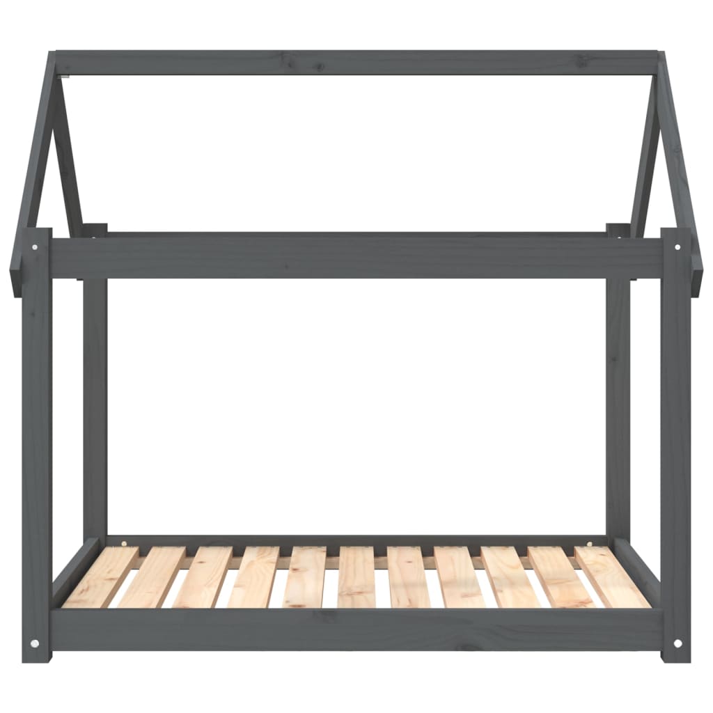 Hondenbed 101x70x90 cm massief grenenhout grijs 101 x 70 x 90 cm Grijs