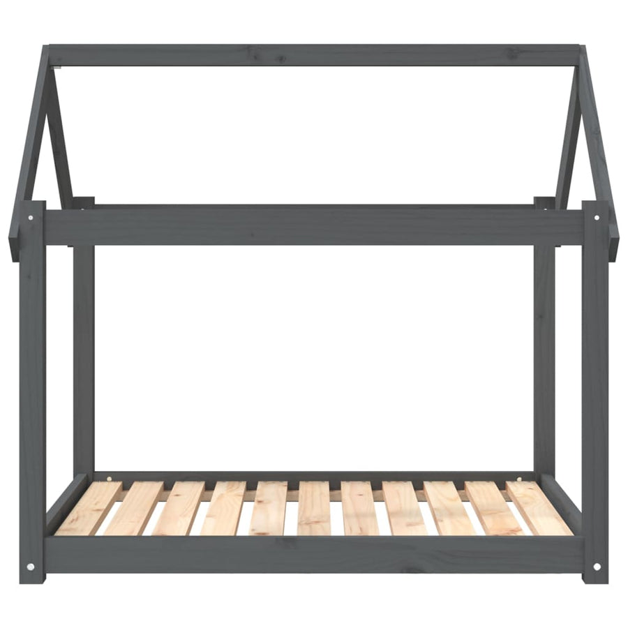 Hondenbed 101x70x90 cm massief grenenhout grijs 101 x 70 x 90 cm Grijs
