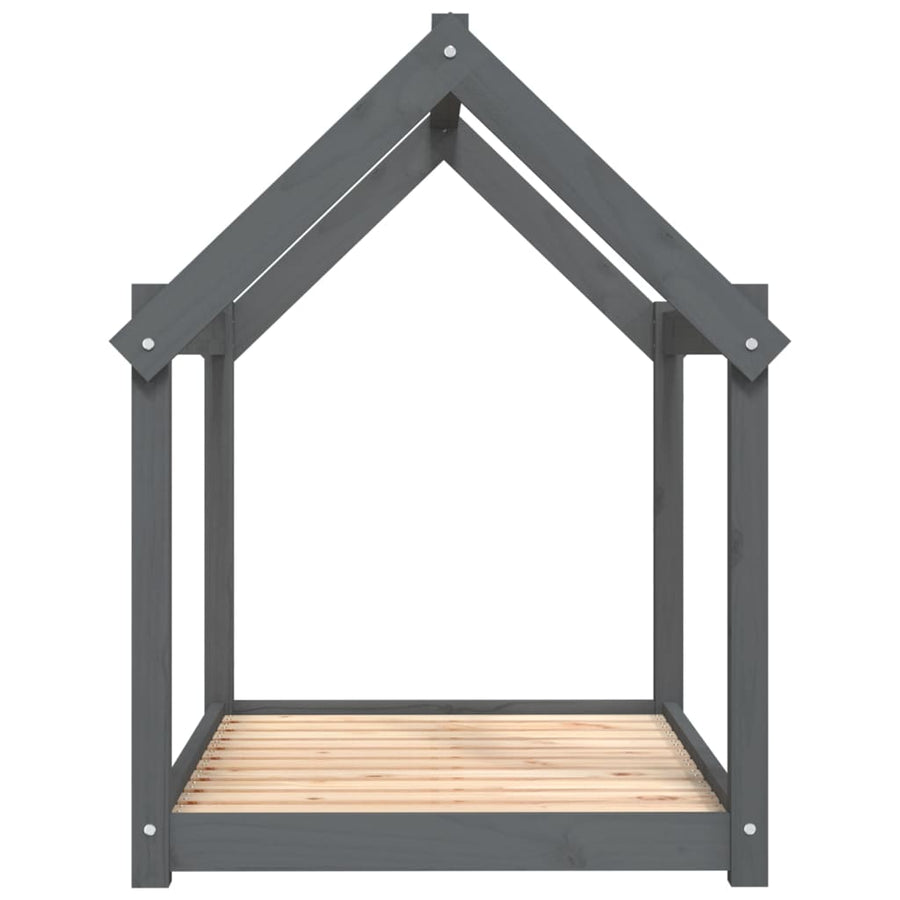Hondenbed 101x70x90 cm massief grenenhout grijs 101 x 70 x 90 cm Grijs