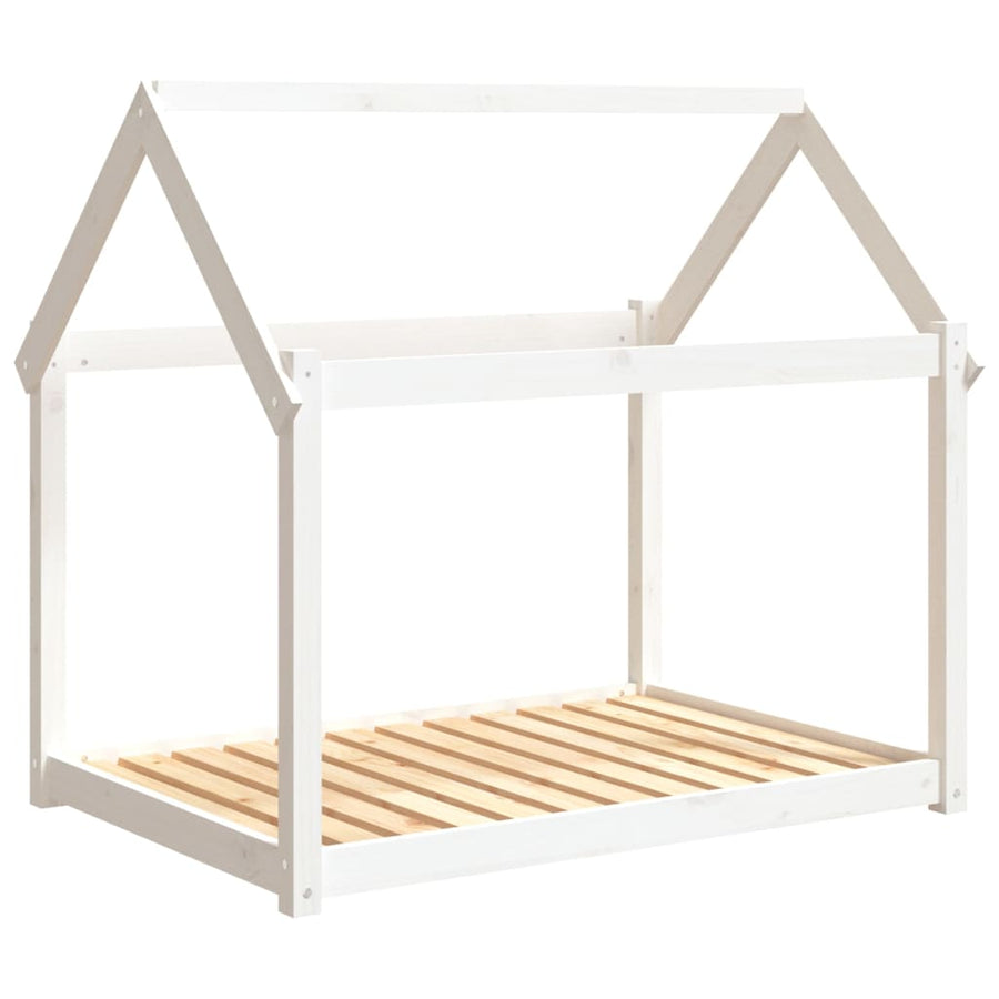 Hondenmand 111x80x100 cm massief grenenhout wit 111 x 80 x 100 cm Wit