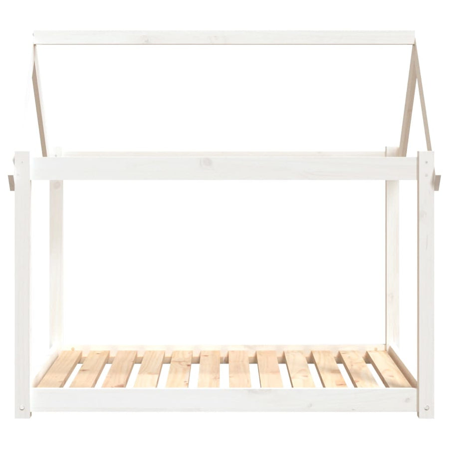Hondenmand 111x80x100 cm massief grenenhout wit 111 x 80 x 100 cm Wit