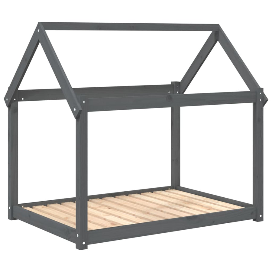 Hondenmand 111x80x100 cm massief grenenhout grijs 111 x 80 x 100 cm Grijs