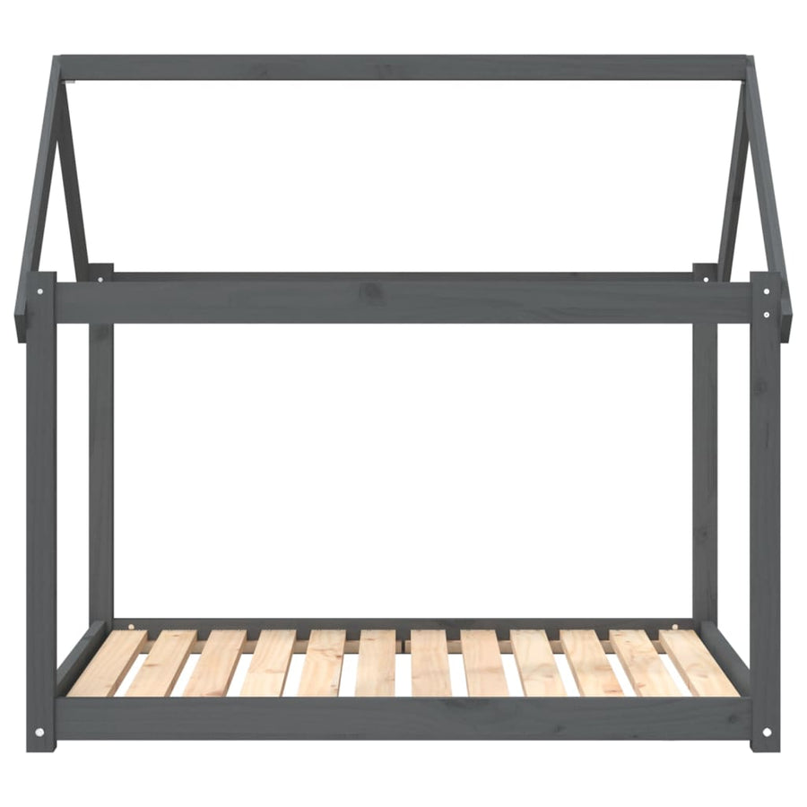 Hondenmand 111x80x100 cm massief grenenhout grijs 111 x 80 x 100 cm Grijs