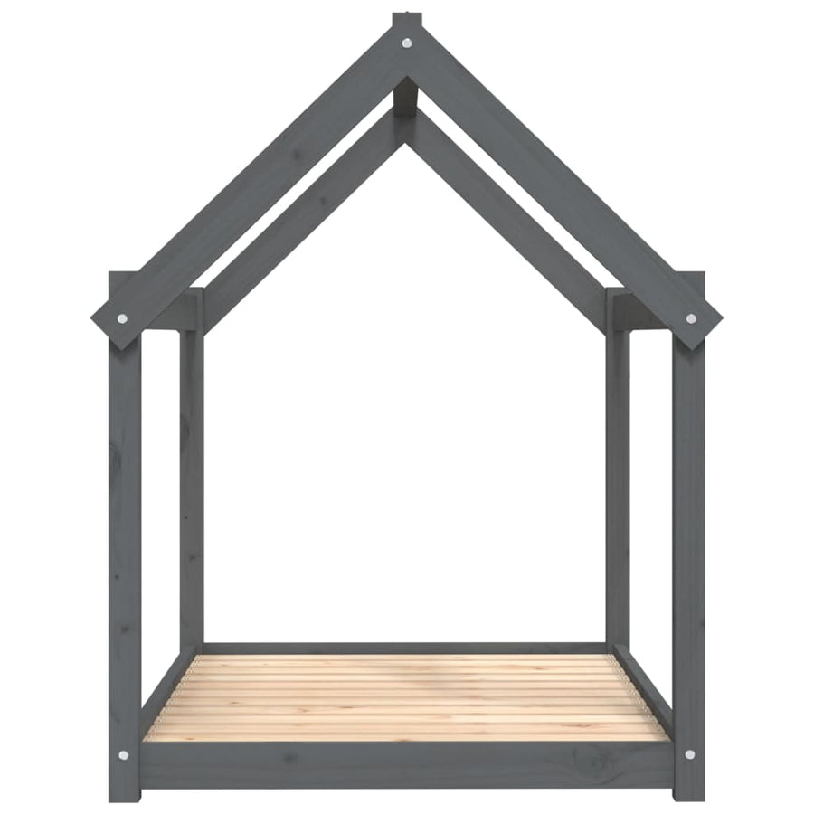 Hondenmand 111x80x100 cm massief grenenhout grijs 111 x 80 x 100 cm Grijs