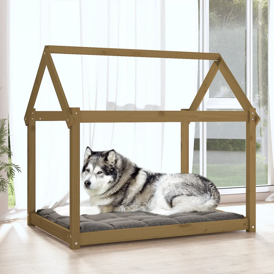 Hondenmand 111x80x100 cm massief grenenhout honingbruin 111 x 80 x 100 cm Honingbruin
