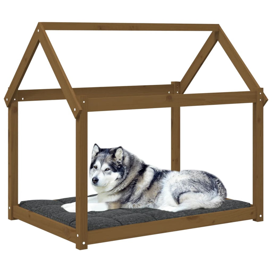 Hondenmand 111x80x100 cm massief grenenhout honingbruin 111 x 80 x 100 cm Honingbruin