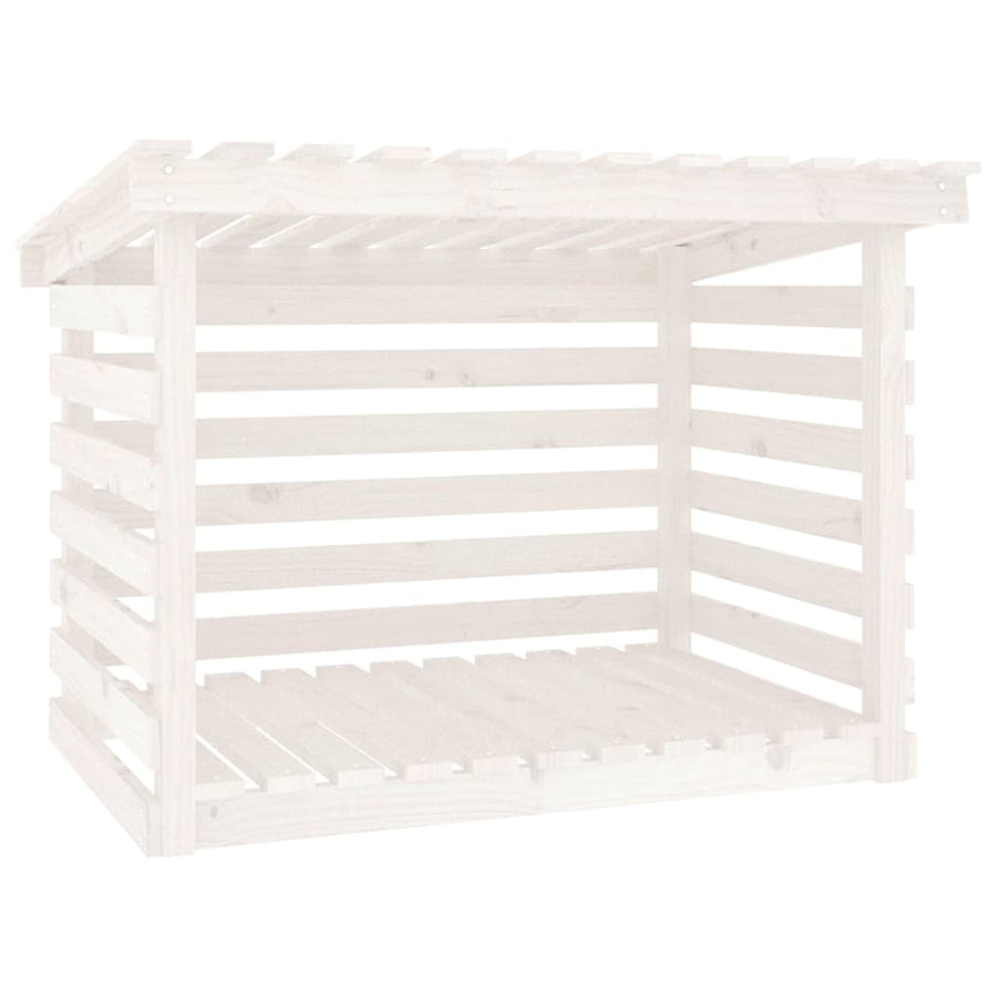 Haardhoutrek 108x73x79 cm massief grenenhout wit 108 x 73 x 79 cm Wit