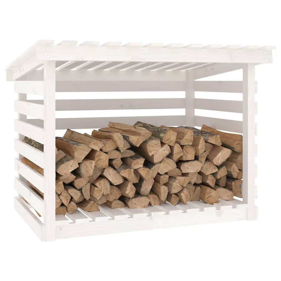 Haardhoutrek 108x73x79 cm massief grenenhout wit 108 x 73 x 79 cm Wit