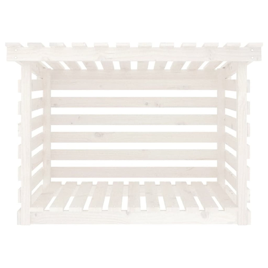 Haardhoutrek 108x73x79 cm massief grenenhout wit 108 x 73 x 79 cm Wit