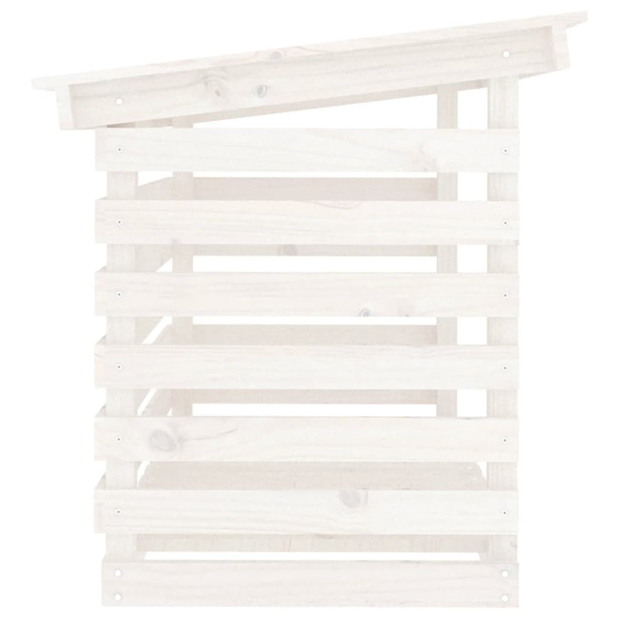 Haardhoutrek 108x73x79 cm massief grenenhout wit 108 x 73 x 79 cm Wit