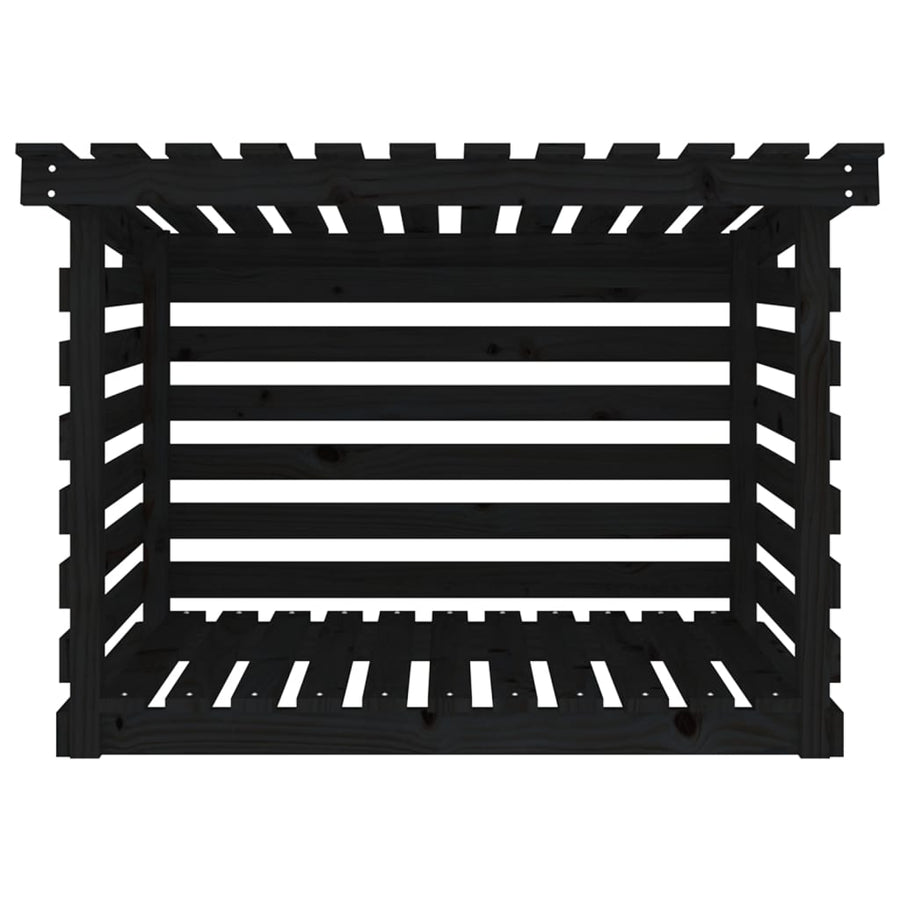 Haardhoutrek 108x73x79 cm massief grenenhout zwart
