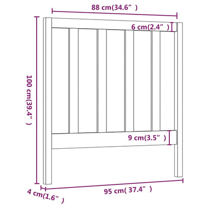 Hoofdbord 95X4X00 Cm Massief Grenenhout 95 x 100 cm Wit