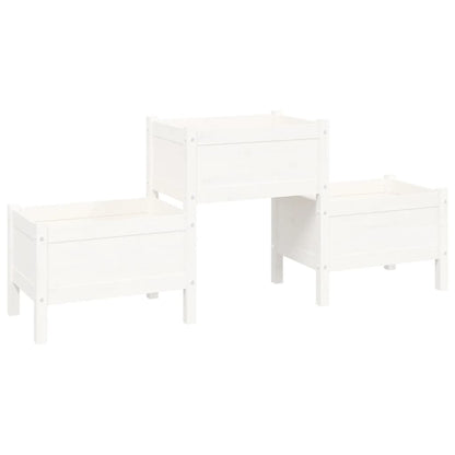 Plantenbak 178,5X44X75 Cm Massief Grenenhout Wit