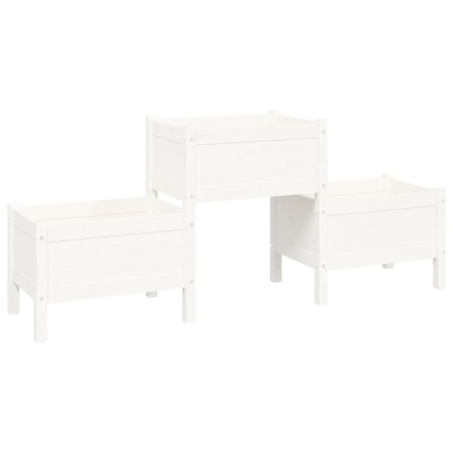 Plantenbak 178,5X44X75 Cm Massief Grenenhout Wit