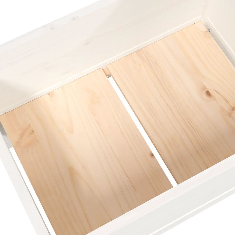 Plantenbak 178,5X44X75 Cm Massief Grenenhout Wit