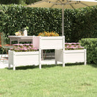 Planter 178.5x44x75 cm solid pine wood white