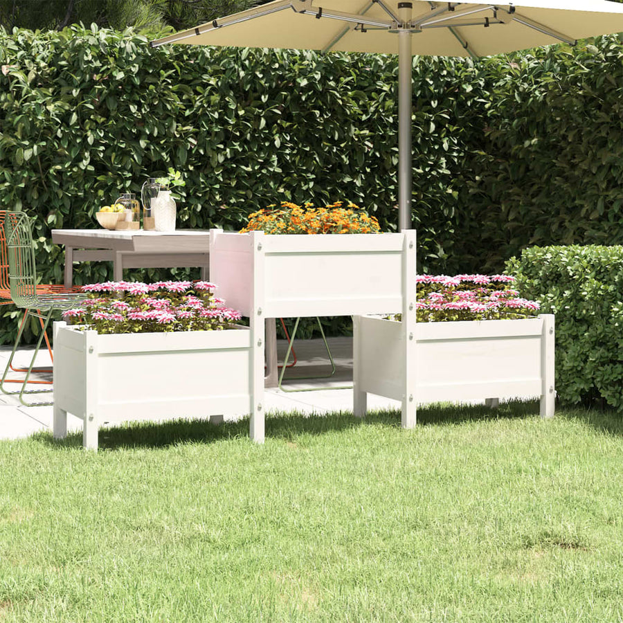 Plantenbak 178,5X44X75 Cm Massief Grenenhout Wit
