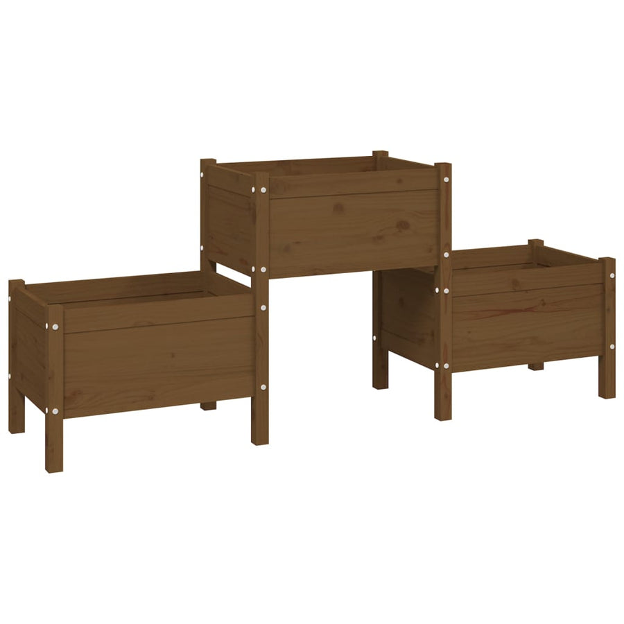 Plantenbak 178,5X44X75 Cm Massief Grenenhout Honingbruin