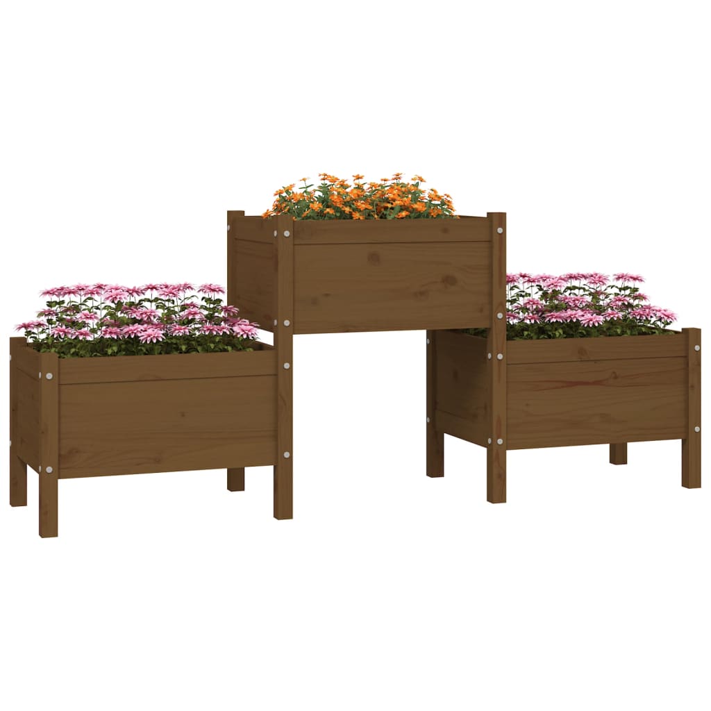 Plantenbak 178,5X44X75 Cm Massief Grenenhout Honingbruin