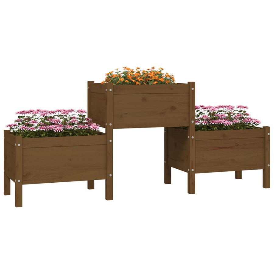 Plantenbak 178,5X44X75 Cm Massief Grenenhout Honingbruin