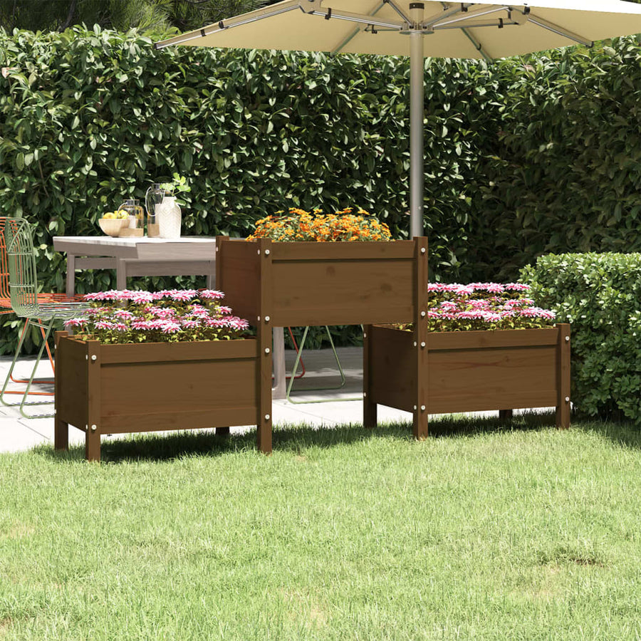 Plantenbak 178,5X44X75 Cm Massief Grenenhout Honingbruin