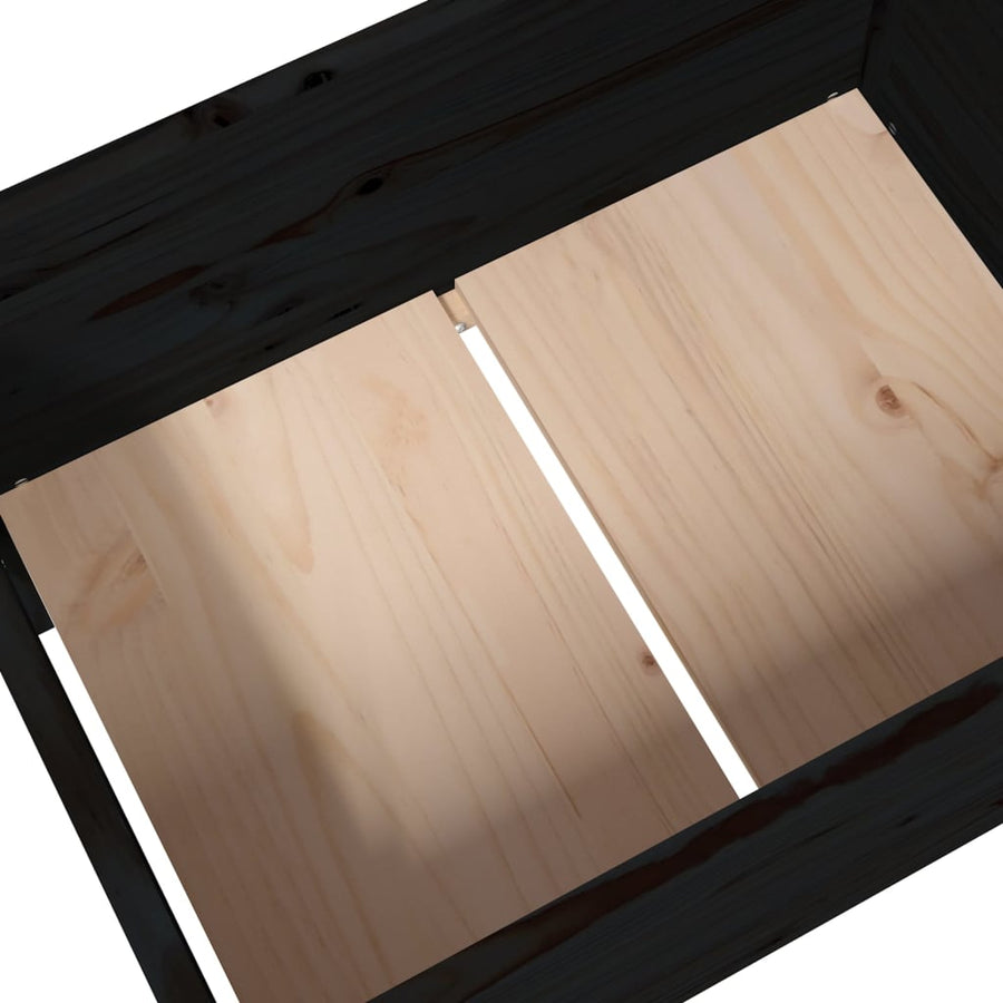 Plantenbak 178,5X44X75 Cm Massief Grenenhout Zwart