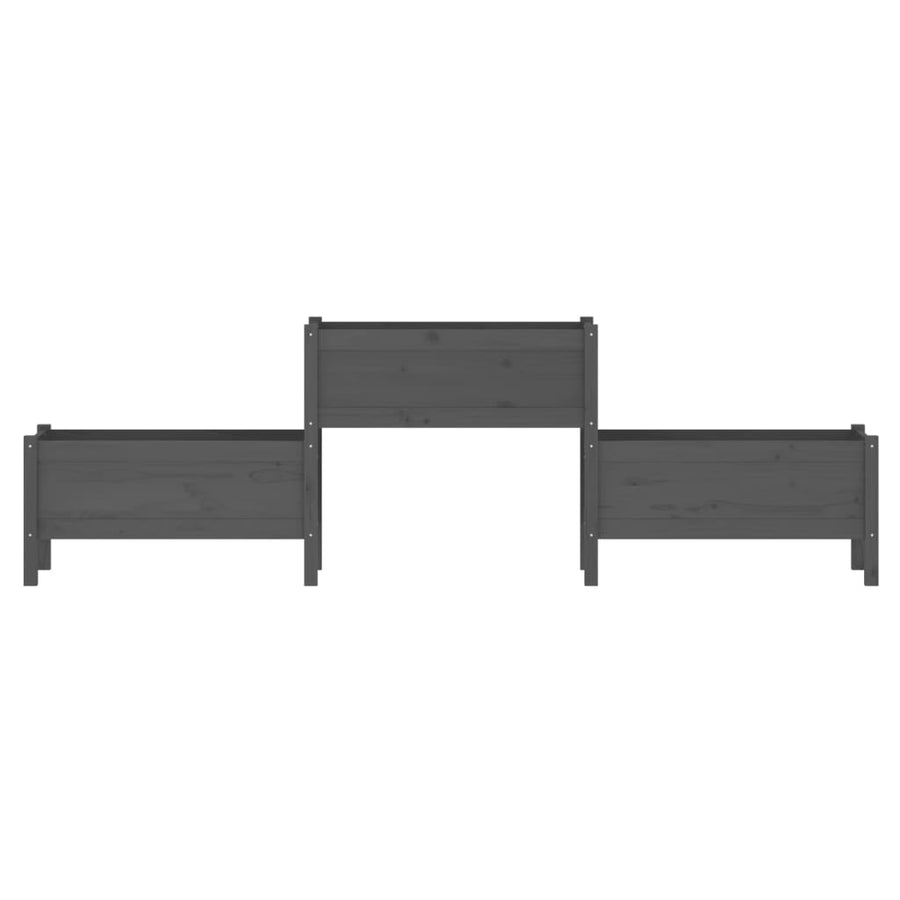 Plantenbak 245,5X44X75 Cm Massief Grenenhout Grijs