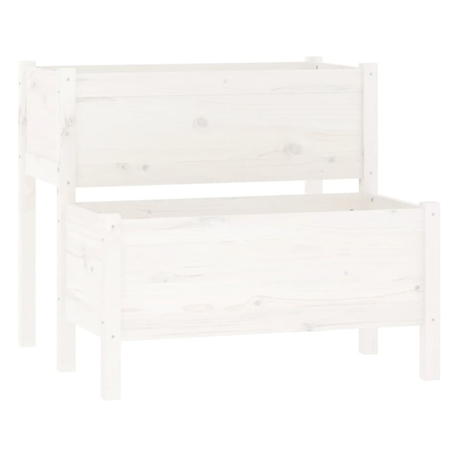 Plantenbak 84,5X84X75 Cm Massief Grenenhout Wit