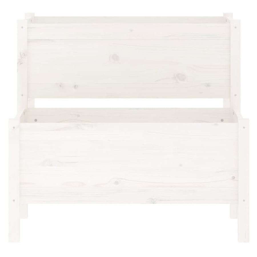 Plantenbak 84,5X84X75 Cm Massief Grenenhout Wit