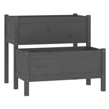 Plantenbak 84,5X84X75 Cm Massief Grenenhout Grijs