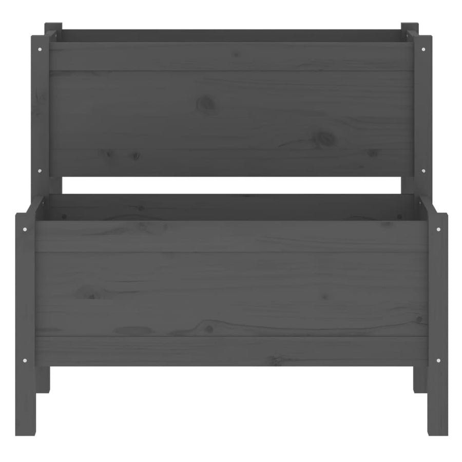 Plantenbak 84,5X84X75 Cm Massief Grenenhout Grijs