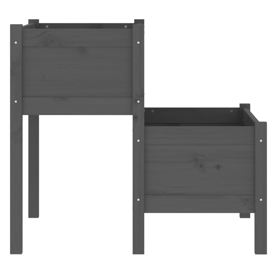 Plantenbak 84,5X84X75 Cm Massief Grenenhout Grijs
