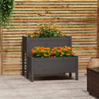 Planter 84.5x84x75 cm Solid Pine Wood Grey