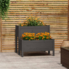Plantenbak 84,5X84X75 Cm Massief Grenenhout Grijs