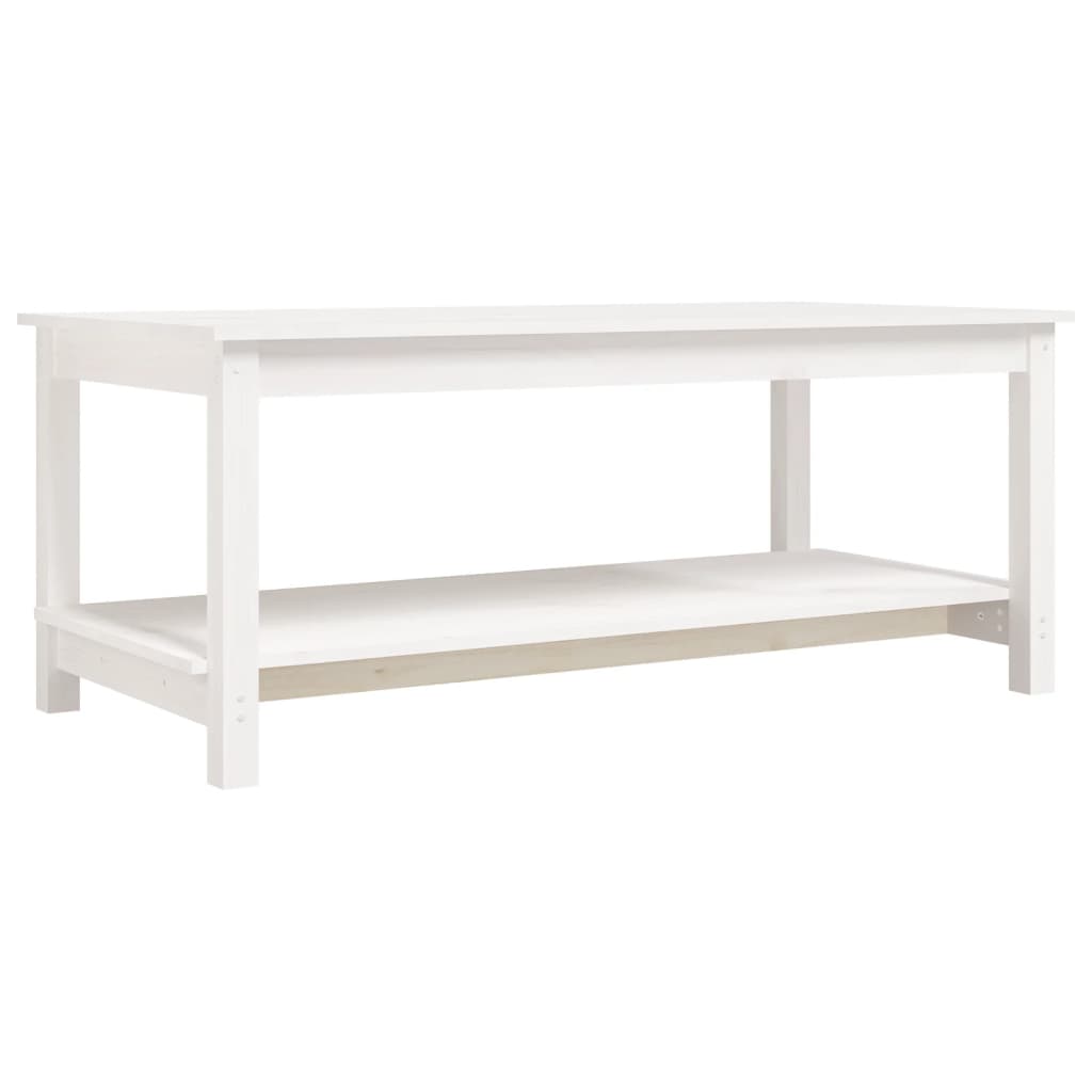 Salontafel 110X55X45 Cm Massief Grenenhout Wit 110 x 55 x 45 cm