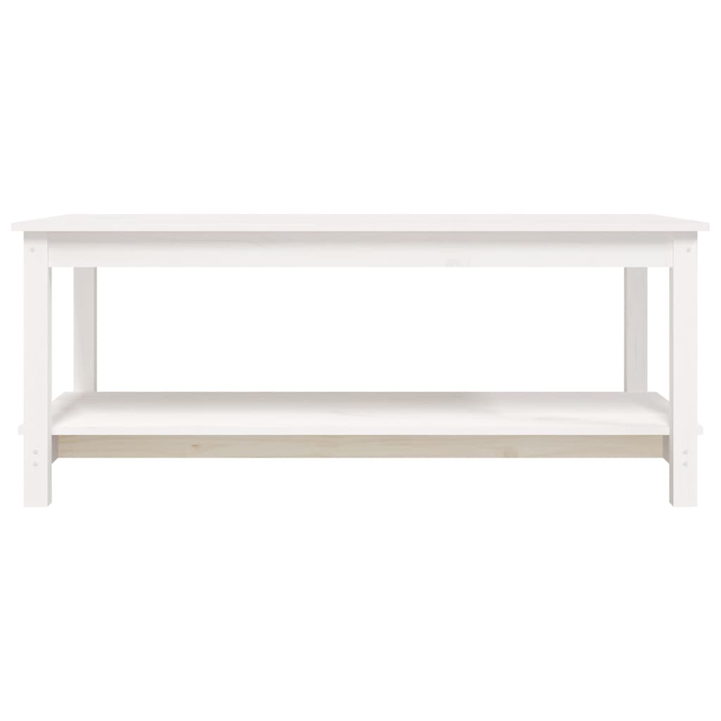 Salontafel 110X55X45 Cm Massief Grenenhout Wit 110 x 55 x 45 cm