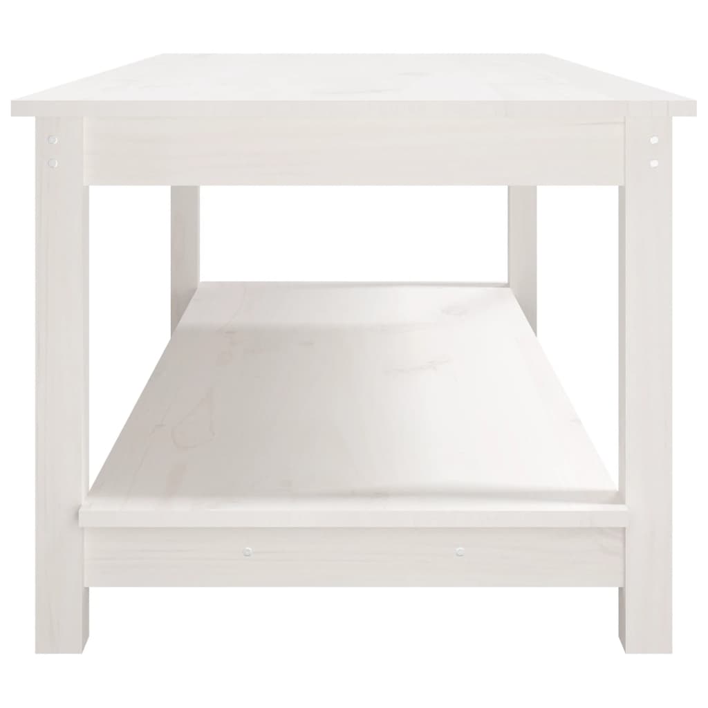 Salontafel 110X55X45 Cm Massief Grenenhout Wit 110 x 55 x 45 cm
