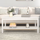 Coffee table 110x55x45 cm solid pine wood white