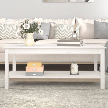 Salontafel 110X55X45 Cm Massief Grenenhout Wit 110 x 55 x 45 cm