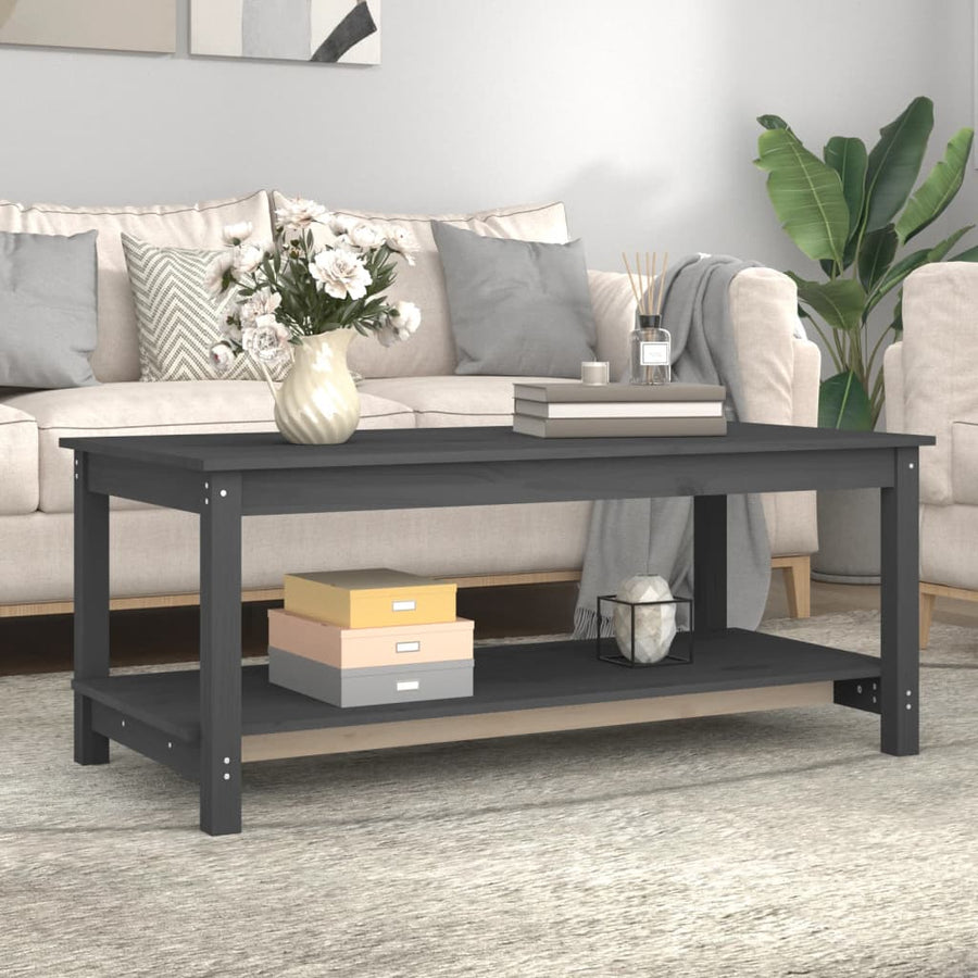 Salontafel 110x55x45 cm massief grenenhout grijs 110 x 55 x 45 cm Grijs