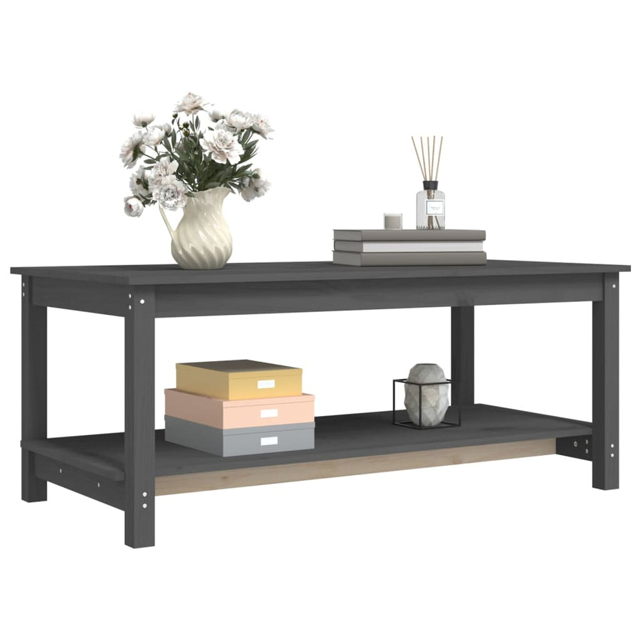 Salontafel 110x55x45 cm massief grenenhout grijs 110 x 55 x 45 cm Grijs
