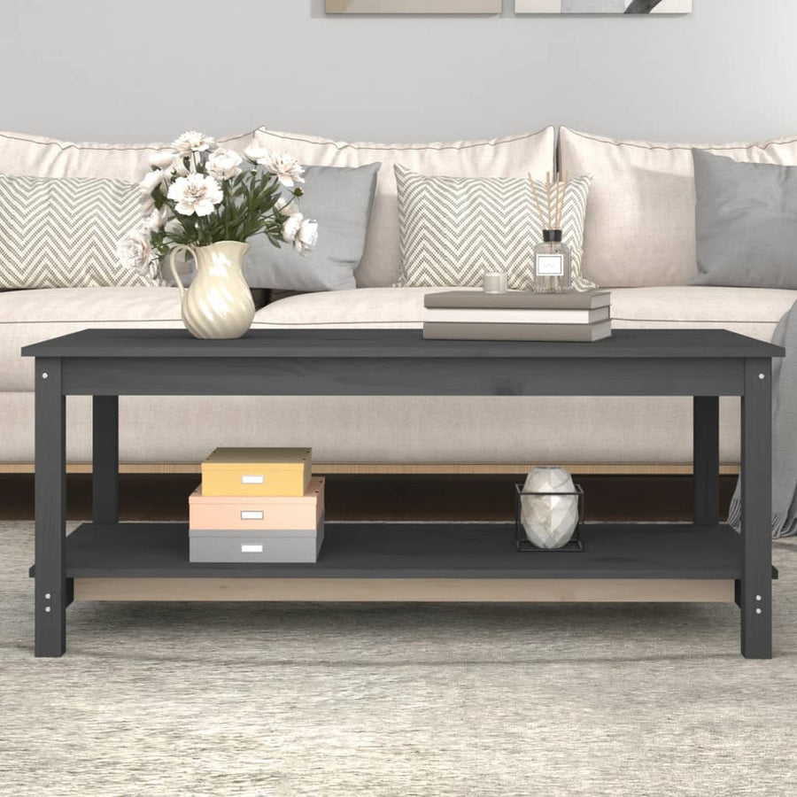 Salontafel 110x55x45 cm massief grenenhout grijs 110 x 55 x 45 cm Grijs
