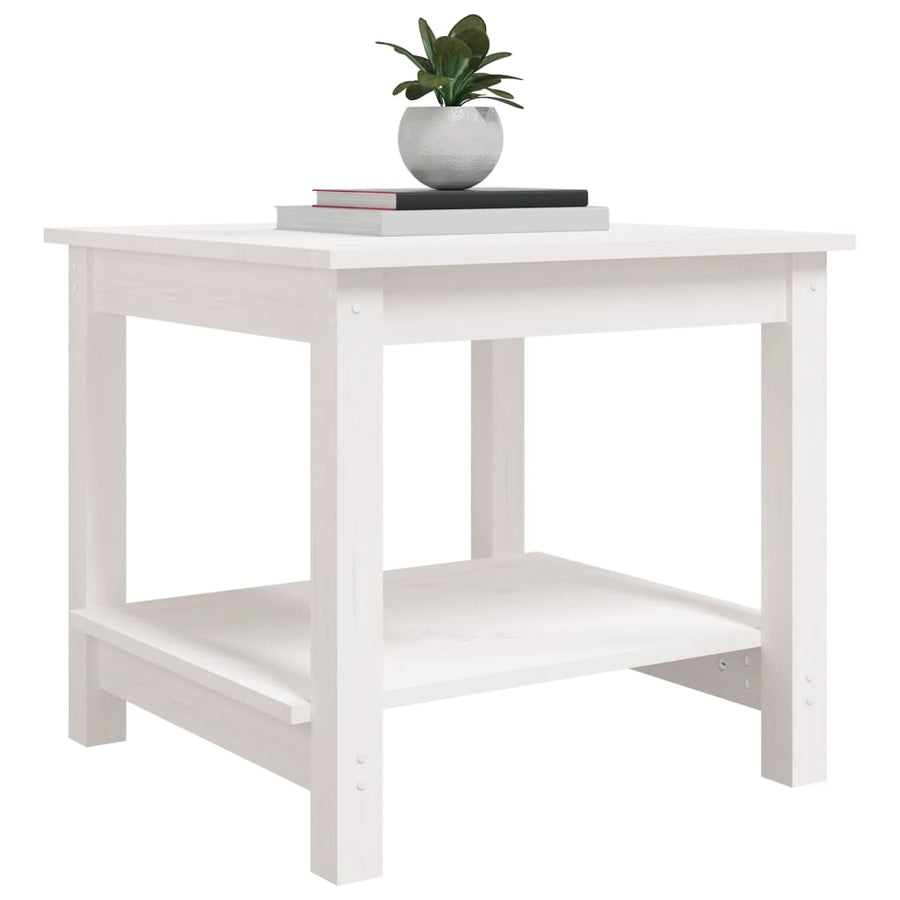 Salontafel 50X50X45 Cm Massief Grenenhout Wit