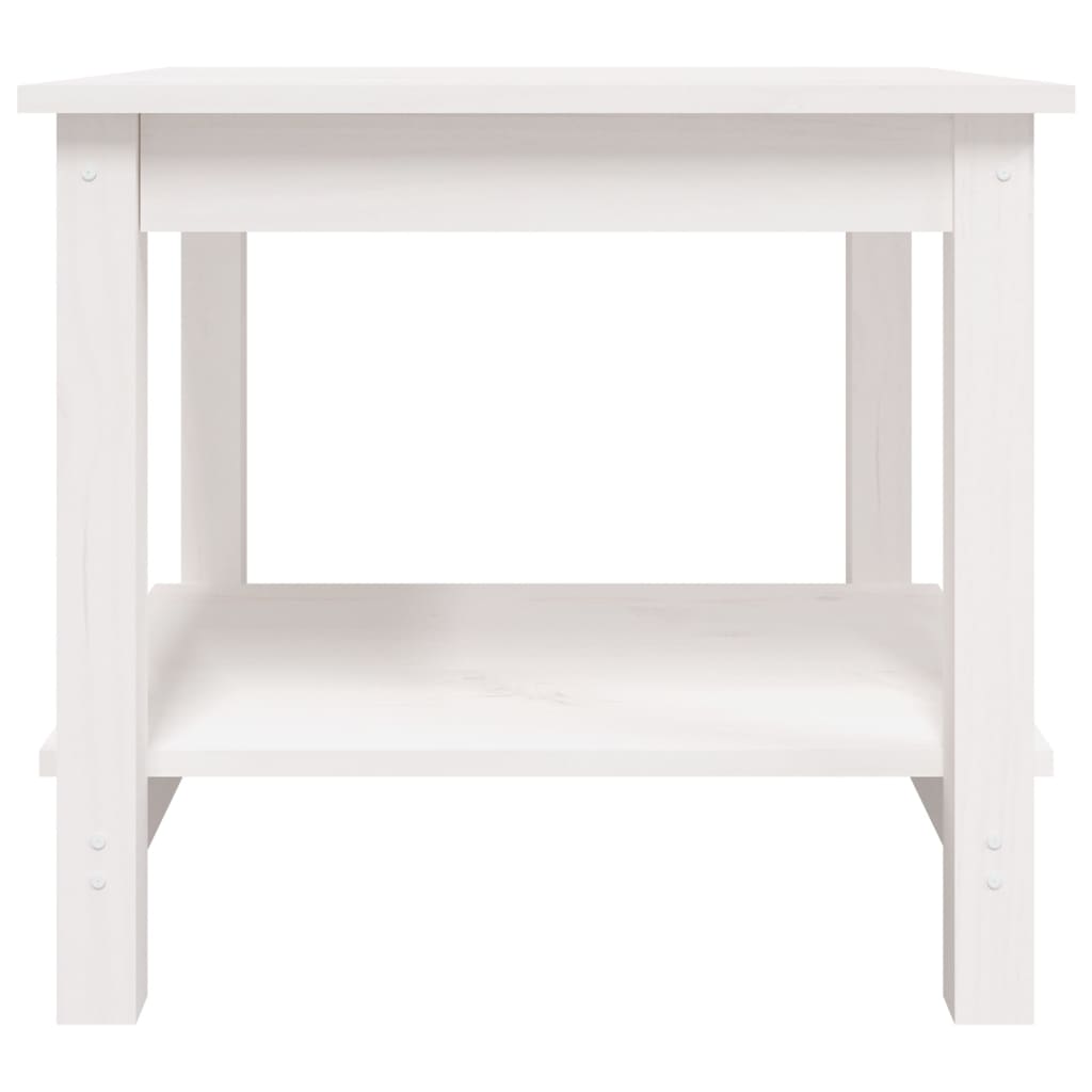 Salontafel 50X50X45 Cm Massief Grenenhout Wit