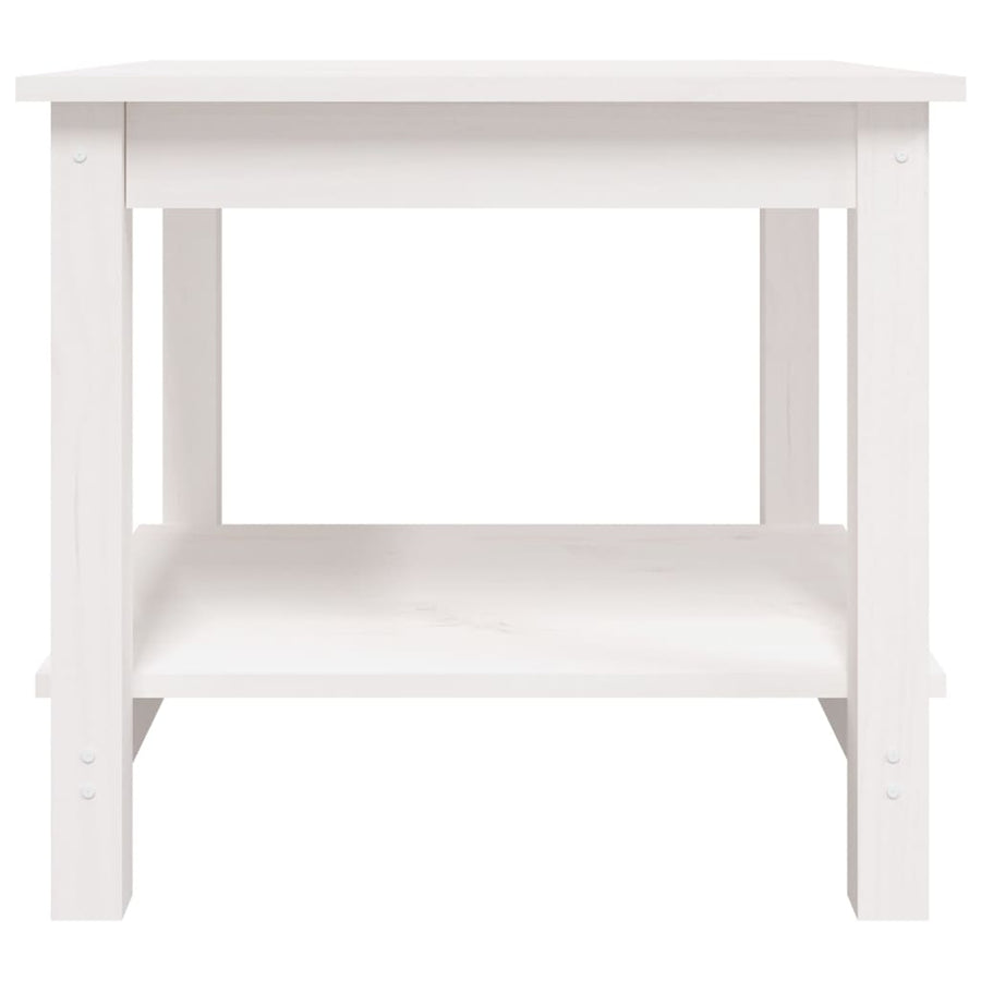 Salontafel 50X50X45 Cm Massief Grenenhout Wit