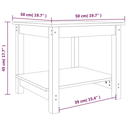 Salontafel 50X50X45 Cm Massief Grenenhout Wit