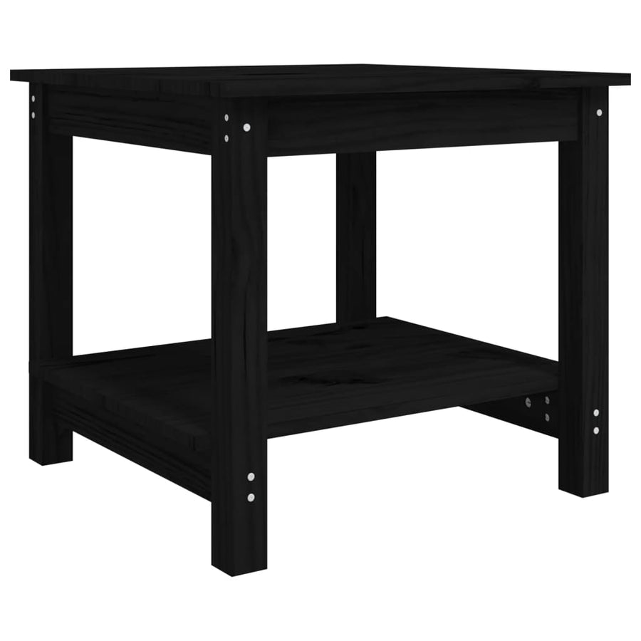 Salontafel 50x50x45 cm massief grenenhout zwart 50 x 50 x 45 cm Zwart