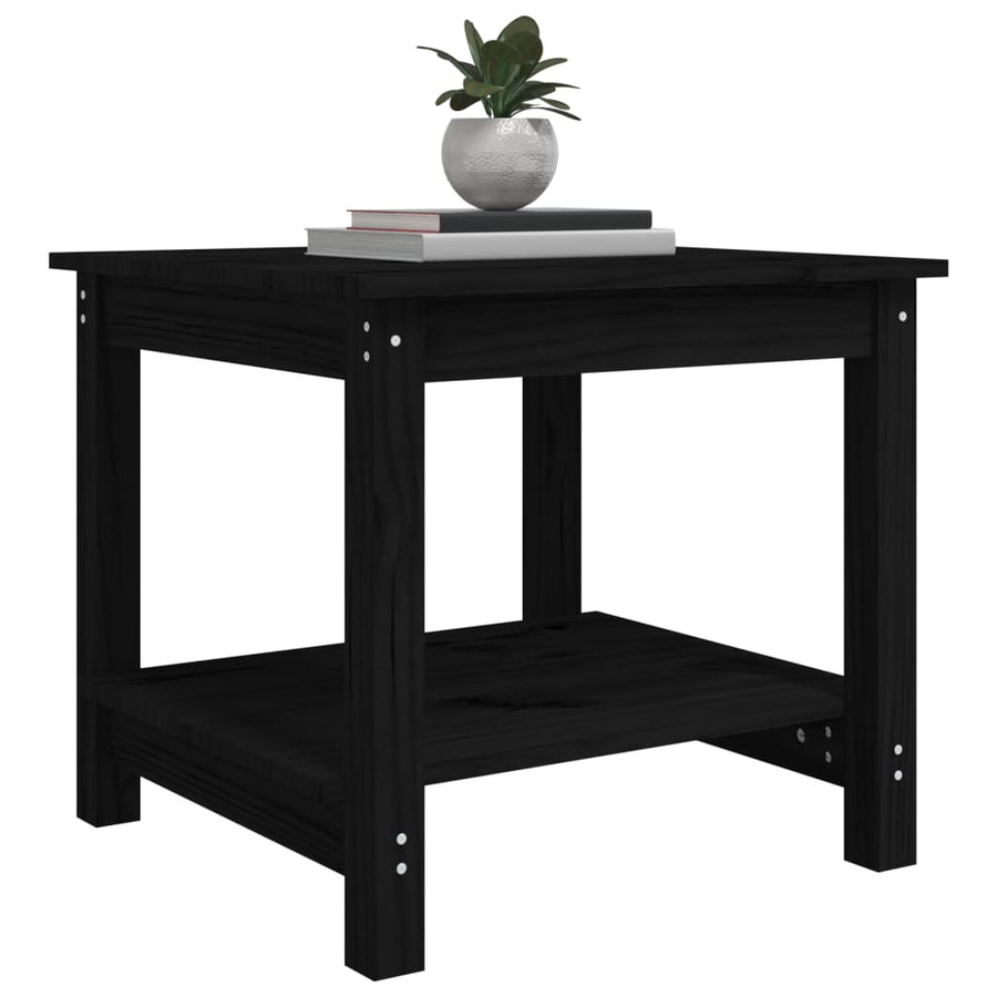 Salontafel 50x50x45 cm massief grenenhout zwart 50 x 50 x 45 cm Zwart