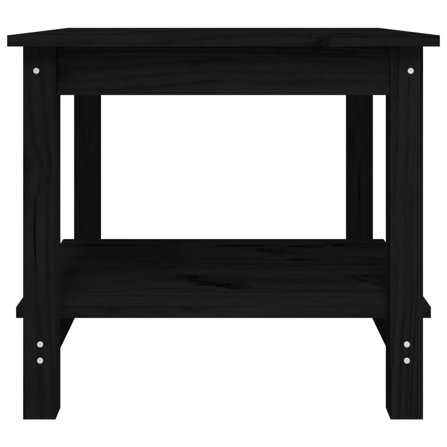 Salontafel 50x50x45 cm massief grenenhout zwart 50 x 50 x 45 cm Zwart